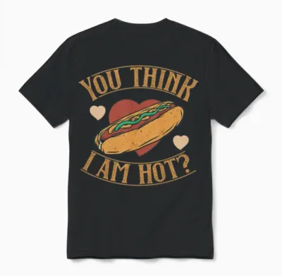 Hot Dog Funny Unisex T-Shirt - Black