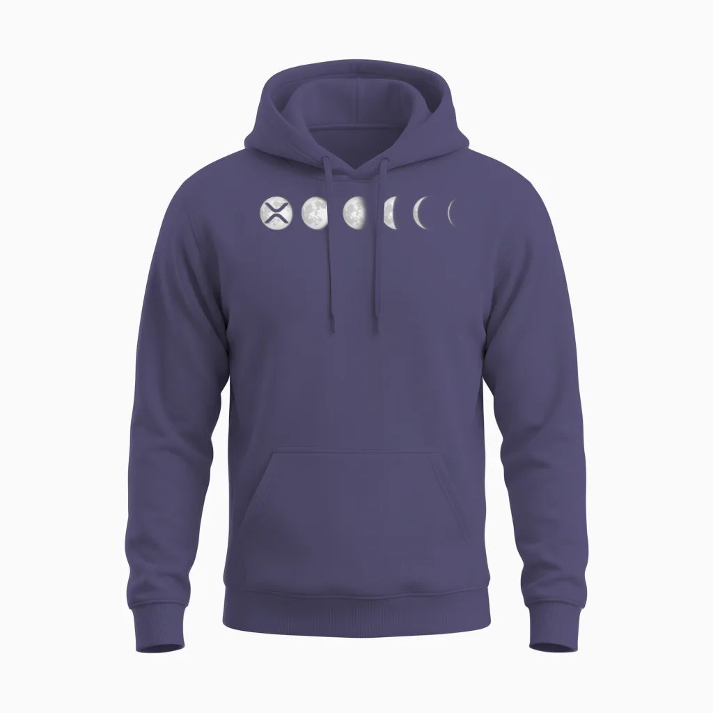 Xrp Moon Ripple Xrp Hodl Crypto Cryptocurrency Unisex Hoodie in Heather Sport Dark Navy