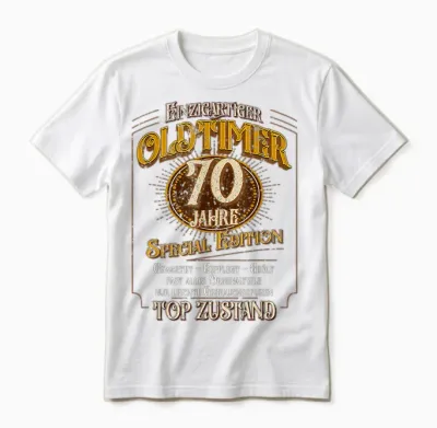 Vintage 70. Geburtstag Mann 70 Jahre Einzigartiger Oldtimer Unisex T-Shirt - White