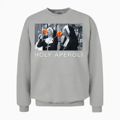 T-Shirt with Holy Aperoli X Nons Christi Spitz. Aperoly, Black Unisex Sweatshirt - Ash