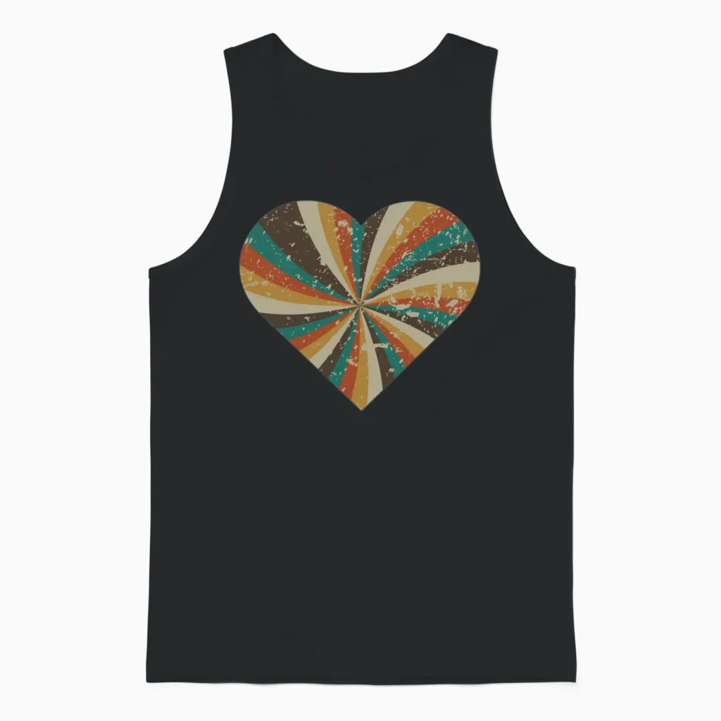 Colorful Creative Retro Group Unisex Tank Top in Black