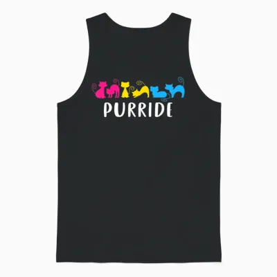 Chats Purride Fierté Pansexuelle Lgbtq Couleurs Drapeau Pan Unisex Tank Top - Black