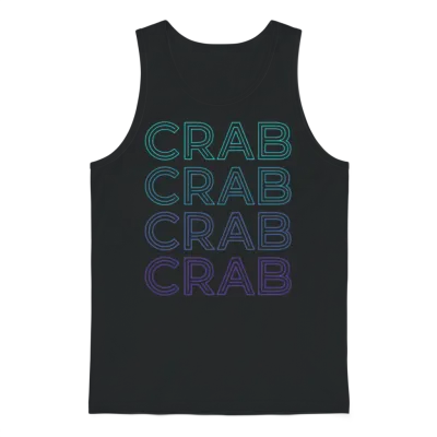 Crab Seafood Retro Unisex Tank Top - Black