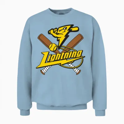 Lightning Baseball Unisex Sweatshirt - Light Blue