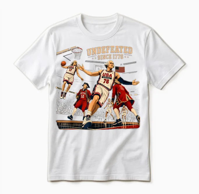 George Washington Undefeated Since 1776 Basketball Usa Unisex T-Shirt in White