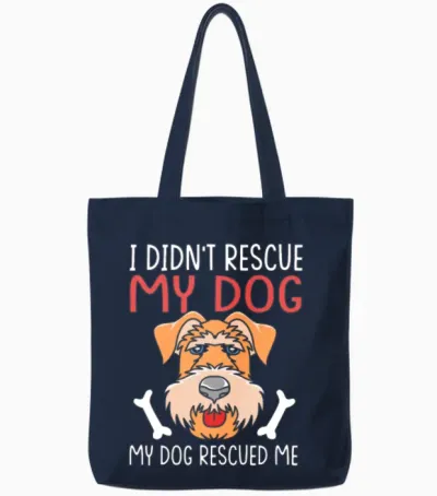 Dog Rescue Quotes Airedale Terrier Dog Tote Bags - Navy