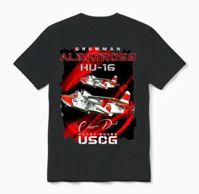 Grumman Hu-16 Albatross Coast Guard Aircraft Unisex T-Shirt - Black