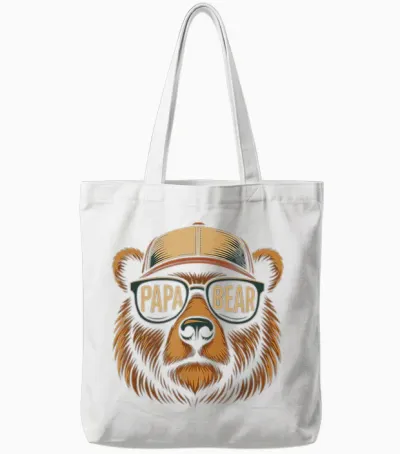 Papa Bear Father's Day Best Dad Bear Tote Bags - White