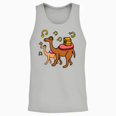 Funny Cartoon Camels Unisex Tank Top - Ash