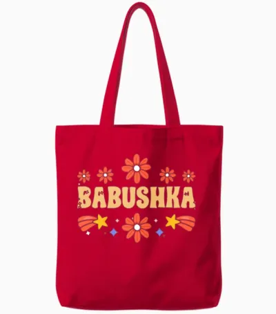 Retro Vintage Babushka for the Rusian People Tote Bags - Red