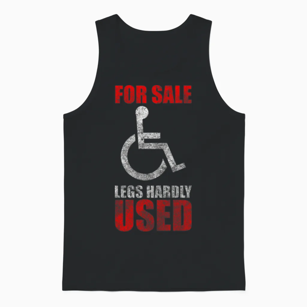 Disability Wheelchair Funny Paraplegia Unisex Tank Top in Black
