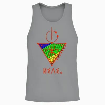 Funny Amazigh About Kabyle Design T-Shirt, Black Unisex Tank Top - Sport Grey