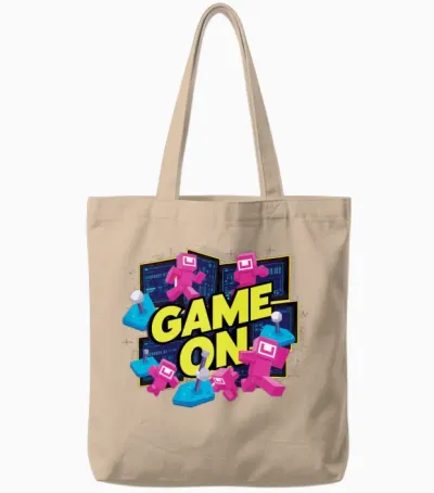 Retro Game on Design Tote Bags - Natural