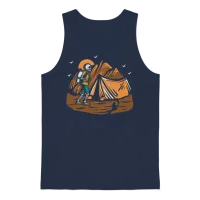 Hiking Hike Skeleton Skull Nature Unisex Tank Top - Navy – 1
