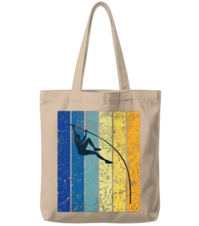 Pole Vaulting Pole Vault Retro Tote Bags - Natural