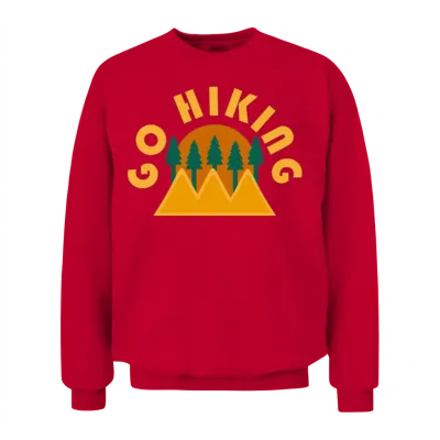 Take a Hike, Hiking Lover, Adventure, Nature. Unisex Sweatshirt - Red