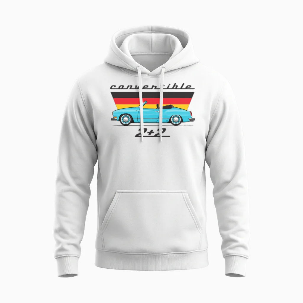 2 Plus 2 Olympic Blue Unisex Hoodie in White