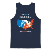 No One Is Illegal on Stolen Land Unisex Tank Top - Navy – 1