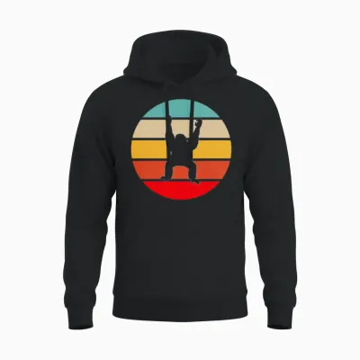 Orangutan Retro Unisex Hoodie - Black