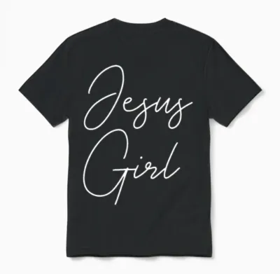 Christian Jesus Girl Unisex T-Shirt - Black