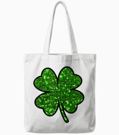 St. Patrick's Day Clover Green Ireland Costume Party Tote Bags - White