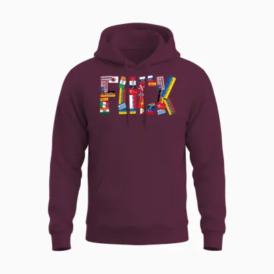 Grumpy International Curse Words Unisex Hoodie - Maroon