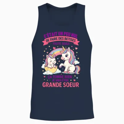 Child Announcement Pregnancy Big Sister Nonsense Future Big Sister Unisex Tank Top - Navy