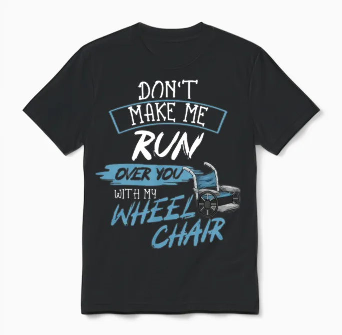 Wheelchair Handicap Unisex T-Shirt in Black