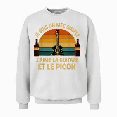Picon Guitar Aperitif – Gift Idea for Guitarist Man Unisex Sweatshirt - White