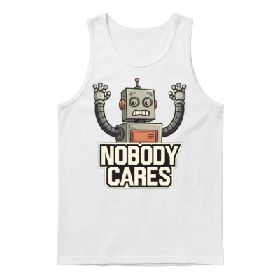 Quotes Nobody Cares Unisex Tank Top - White