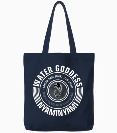 Nyaminyami Pure Goddess Base Tote Bags - Navy