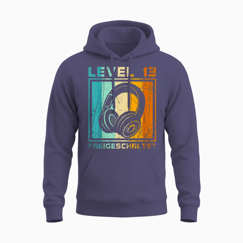 Level 13 Freigeschaltet Video Gamer 13. Geburtstag Junge Unisex Hoodie in Heather Sport Dark Navy
