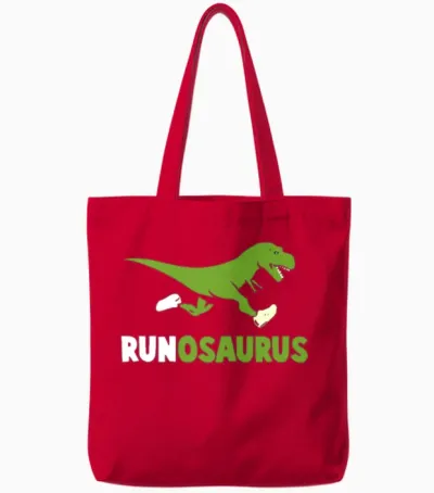 T Rex Running Motivation1 Tote Bags - Red