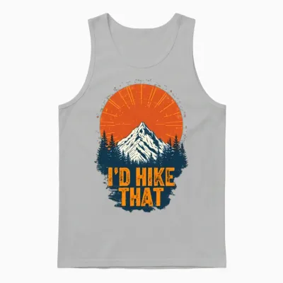 I'd Hike That - Vintage Mountain Hiking Unisex Tank Top - Ash