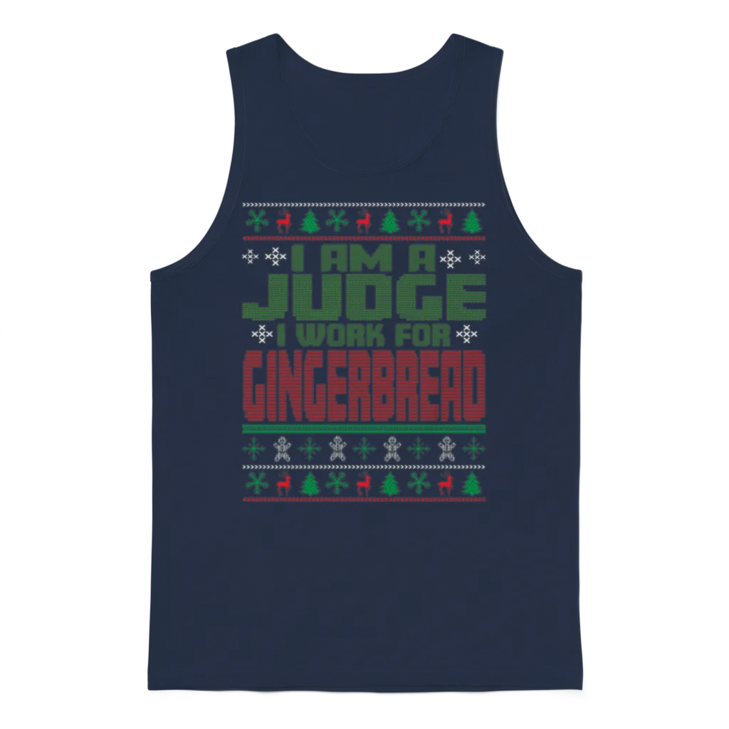 Judge Christmas Saying Unisex Tank Top - Navy