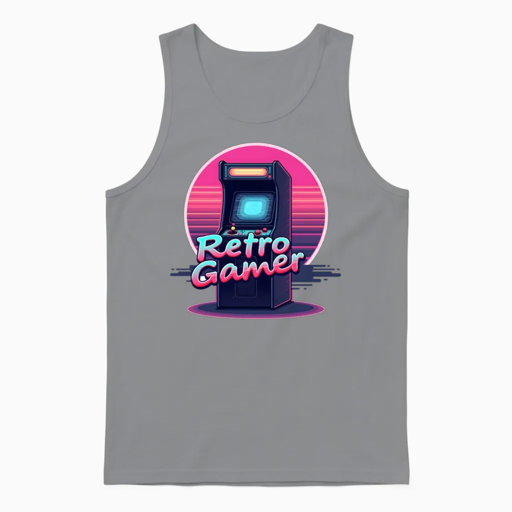 Retro Gamer in Retro Style Oldschool Gamer Unisex Tank Top in Sport Grey