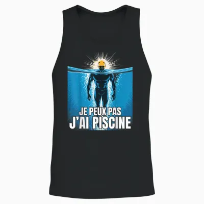 Je Peux Pas J'ai Piscine Funny Gift Unisex Tank Top - Black