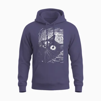 Trippy Cat | Pastel Goth Gothic Grunge Alt Punk Weirdcore Unisex Hoodie - Heather Sport Dark Navy