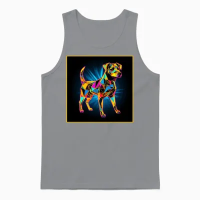 Geometric Dog Unisex Tank Top - Sport Grey