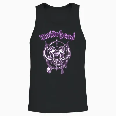 Motörhead Neon Purple Warpig Logo Unisex Tank Top - Black