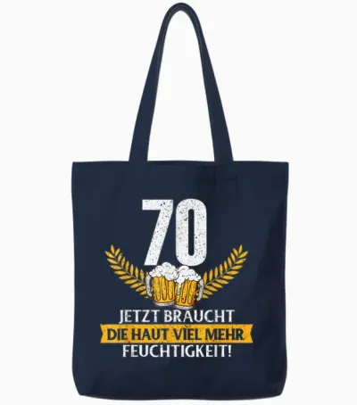 Lustig Witz Haut Feuchtigkeit 70 Jahre Geburtstag Birthday Tote Bags - Navy