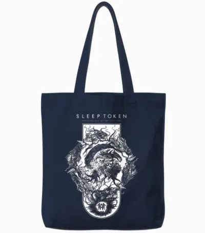 Sleep Token Tpwbyt Sigil Brown Tote Bags - Navy