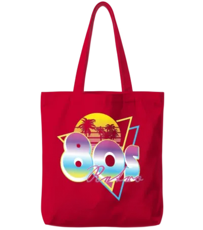 80s Retro Tote Bags - Red