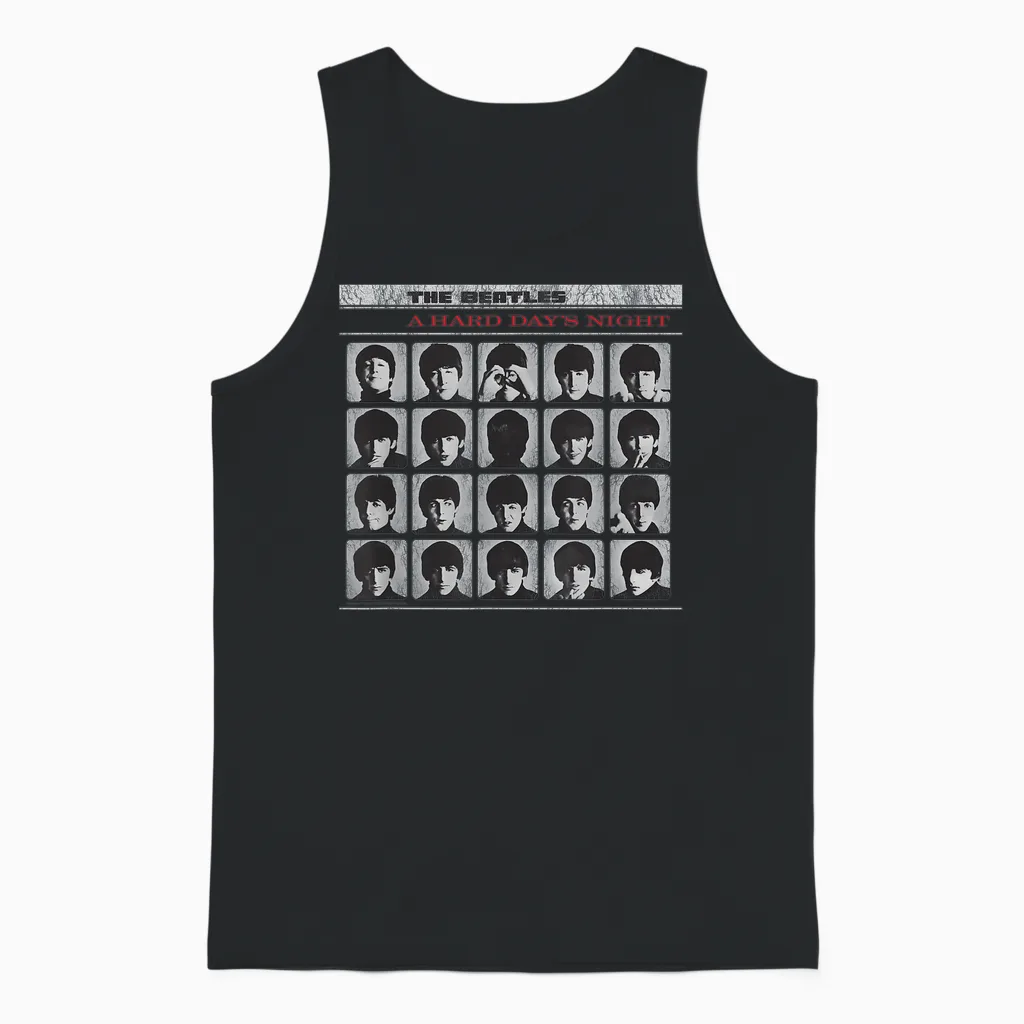 Offizielles the Beatles a Hard Day's Night Band Album Cover Unisex Tank Top in Black
