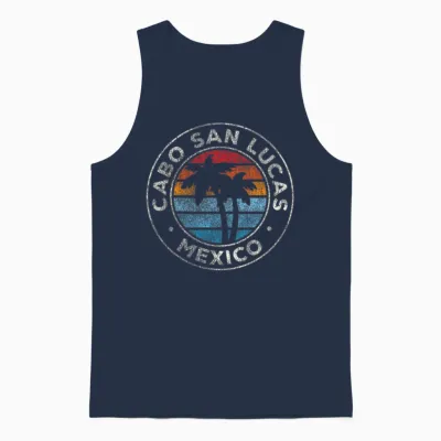 Cabo San Lucas Mexico 70s Unisex Tank Top - Navy