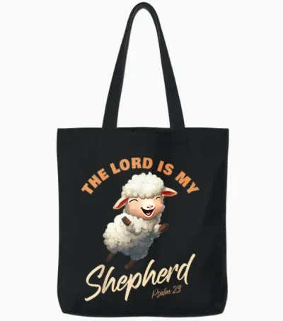Der Herr Ist Mein Hirte – Psalmen 23 Christlicher Glaube Vers Tote Bags - Black