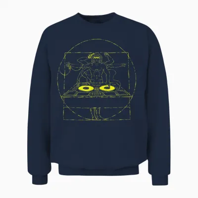 Techno Rave Hardstyle Merch Dj Festival / Party Hardstyle T-Shirt, Black, S Unisex Sweatshirt - Navy