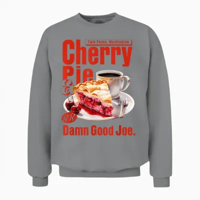 Twin Peaks Cherry Pie and Joe Rr Diner Tv Show T-Shirt, Black, S Unisex Sweatshirt - Sport Grey