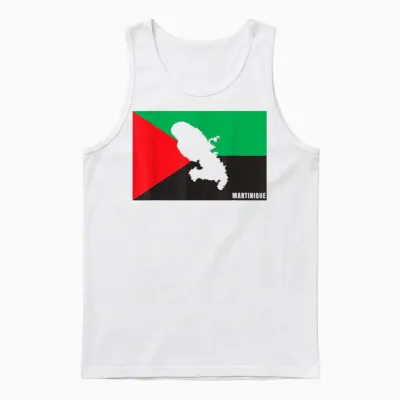 Drapeau Et Carte Martinique 972 Cadeau Martiniquais Unisex Tank Top - White