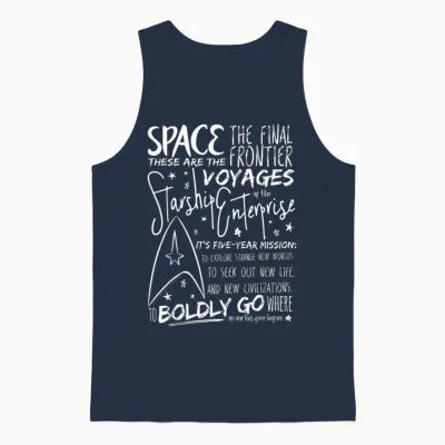 Star Trek Original Series Handwritten Speech Graphic Unisex Tank Top - Navy